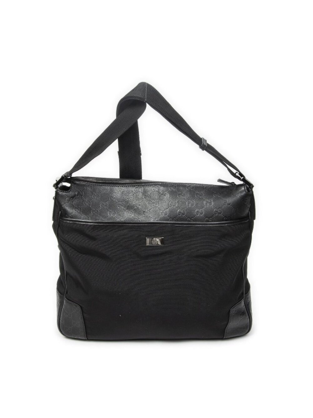 Gucci Large Front Pocket Messenger Black Nylon Canvas